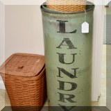 D60. Vintage laundry hamper. 36”h x 14”w - $125 